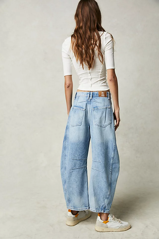 Lucky You Mid-Rise Barrel Jeans Aegean