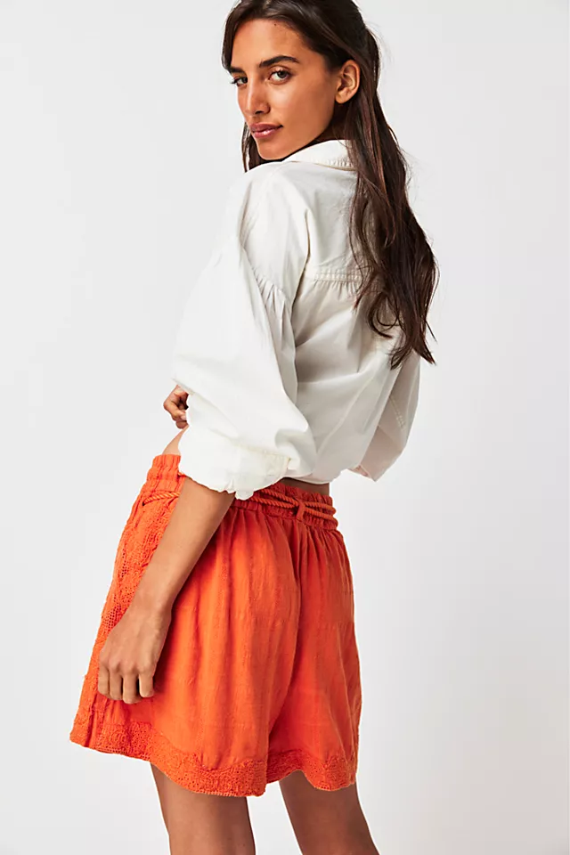 Day Blooms Cutwork Shorts Flame