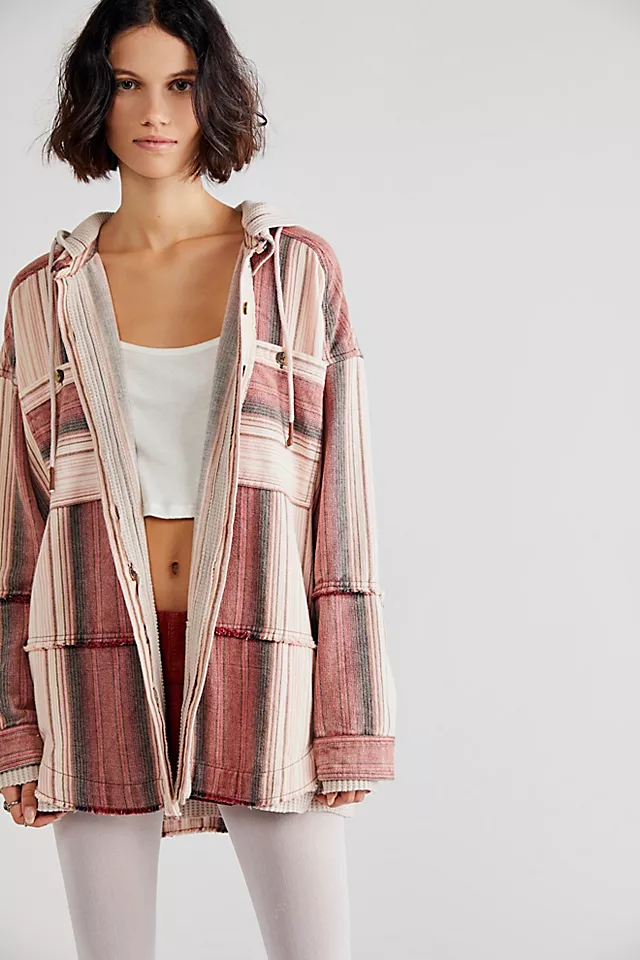 We The Free Calico Basin Plaid Buttondown Sunset Combo