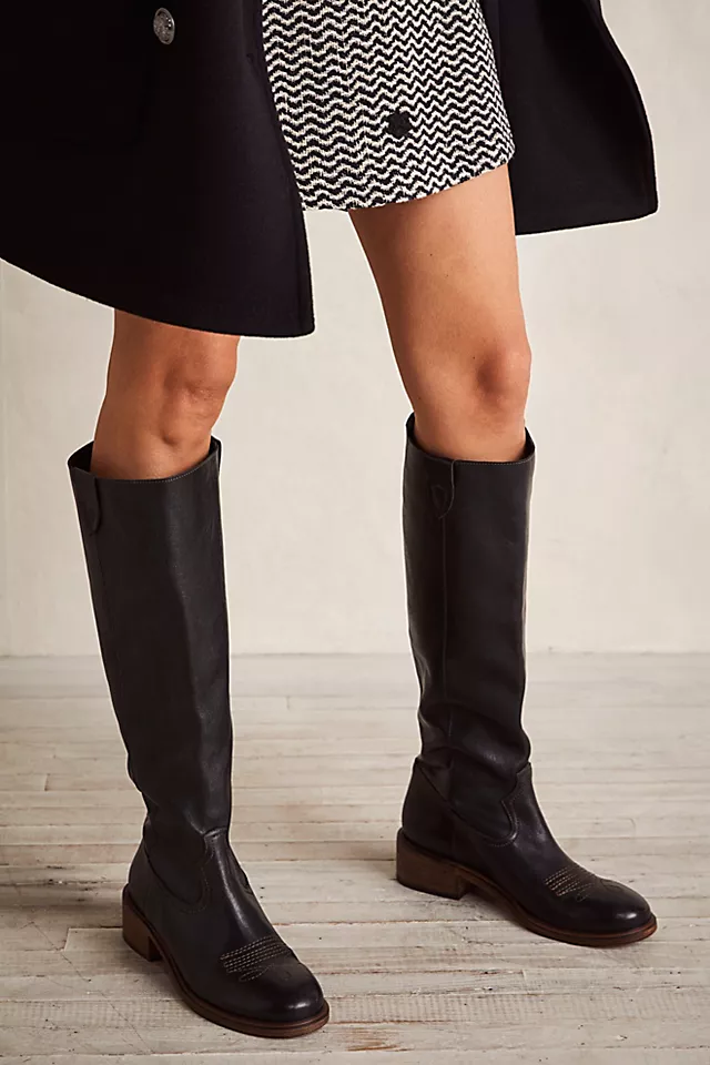 Arya Riding Boots Black Leather