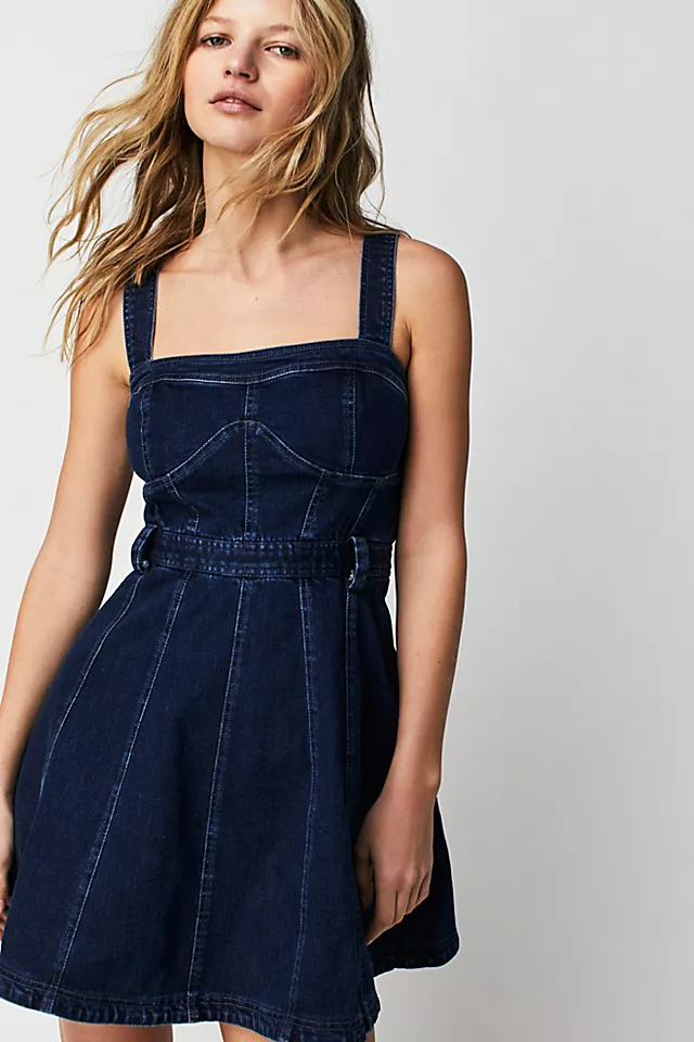 Margot Denim Mini Dress Dark Indigo