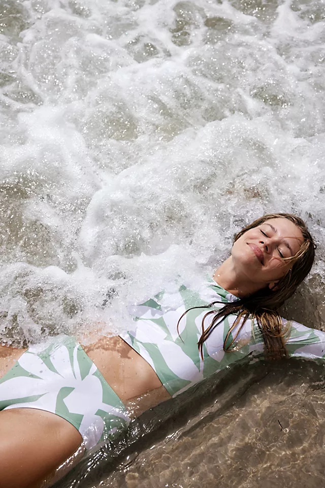 Poolside Paradiso Islander High-Waist Bikini Bottoms Palm