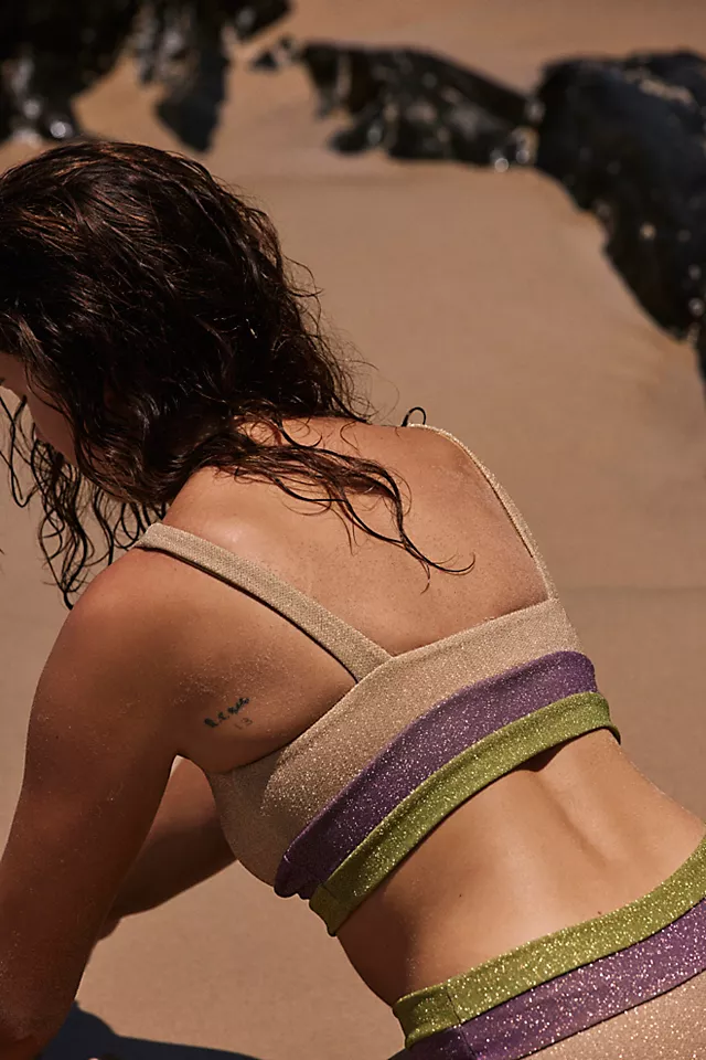 Beach Riot Mackenzie Bikini Top Gold / Crushed Grape / Evening Primrose