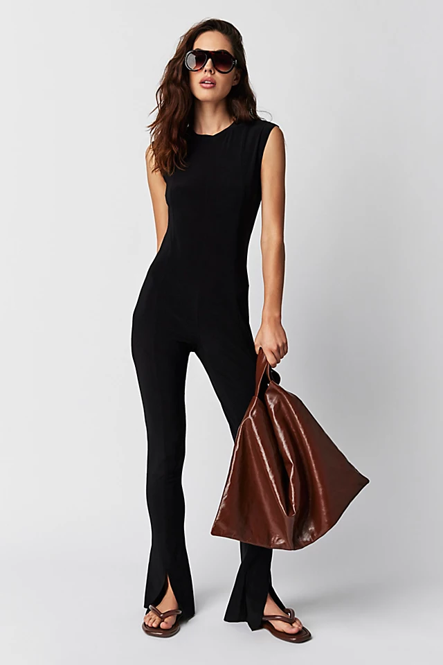 Norma Kamali Sleeveless Spat Catsuit Black