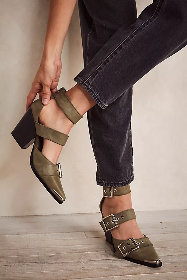 Hendrix Heels Olive Leather