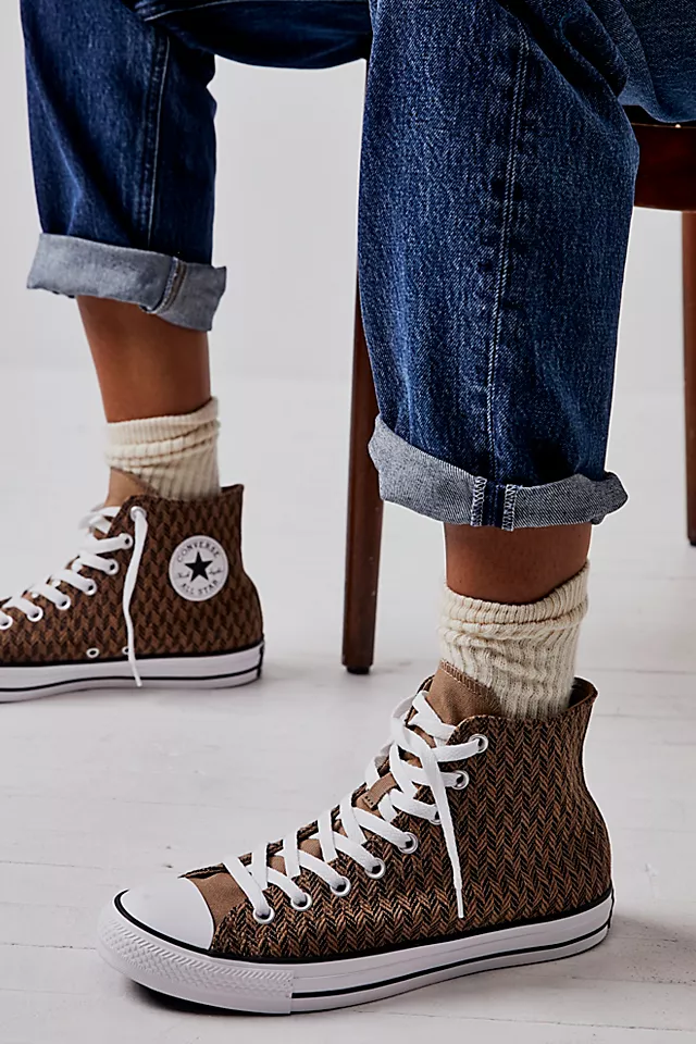 Chuck Taylor All Star Herringbone Sneakers Sand Dune / Velvet Brown