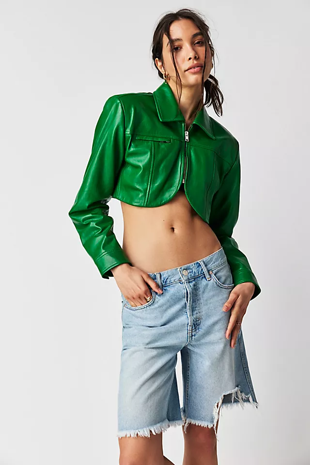 Lamarque Brielle Cropped Jacket Vibrant Green