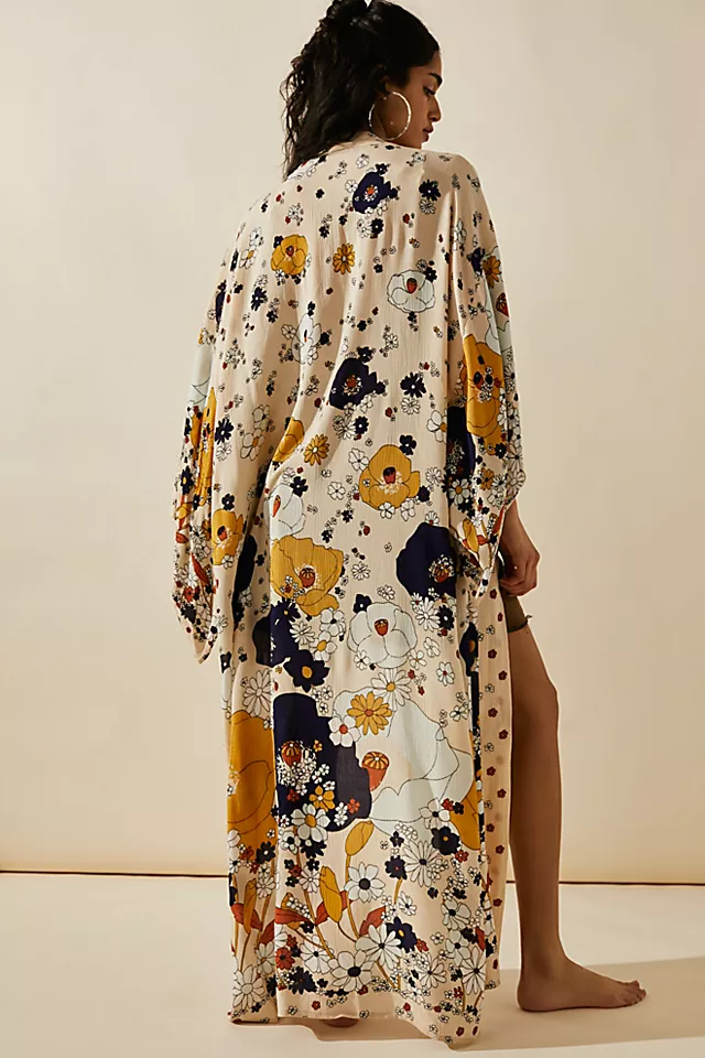 Hidden Hills Maxi Kimono Ivory