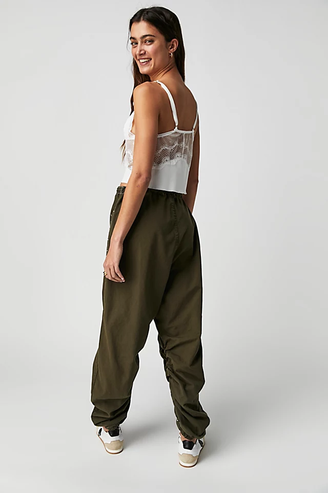 Tricia Fix Studded Parachute Pants Army