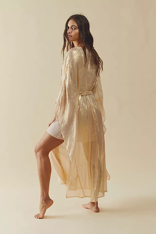 Shilow Shimmer Maxi Kaftan Gold