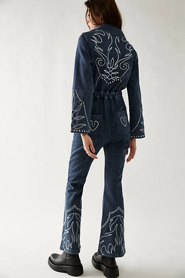 Understated Leather Daredevil Jumpsuit Indigo