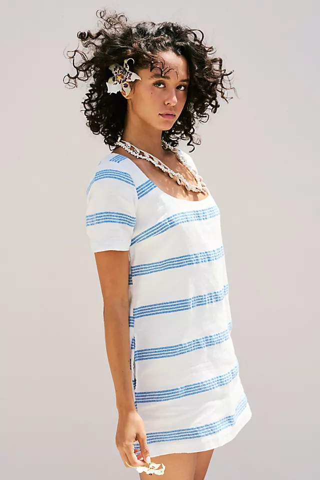 Tres Chic Mini Romper Blue Combo