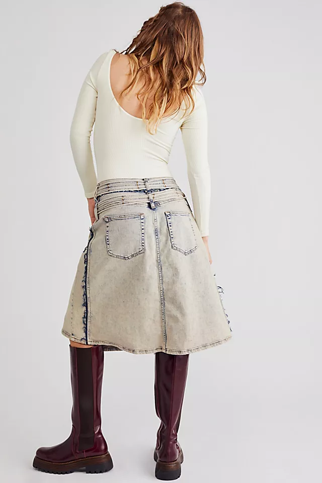 Diesel Pendence Denim Skirt Sand