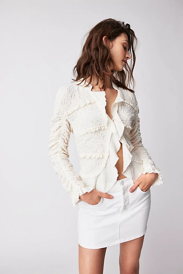 MOTHER The Vagabond Mini Skirt White