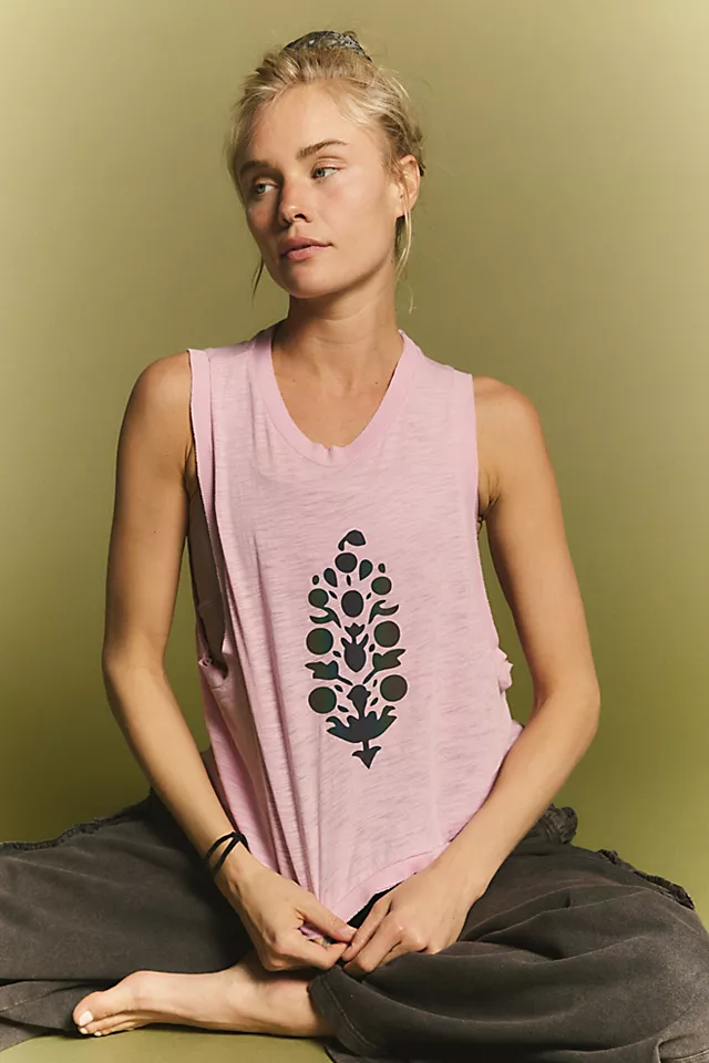 Logo Reflective Love Tank Bright Orchid