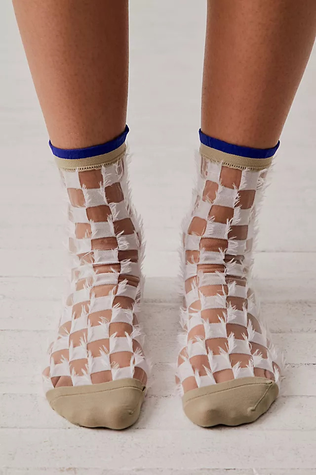 Fran Sheer Short Crew Socks White