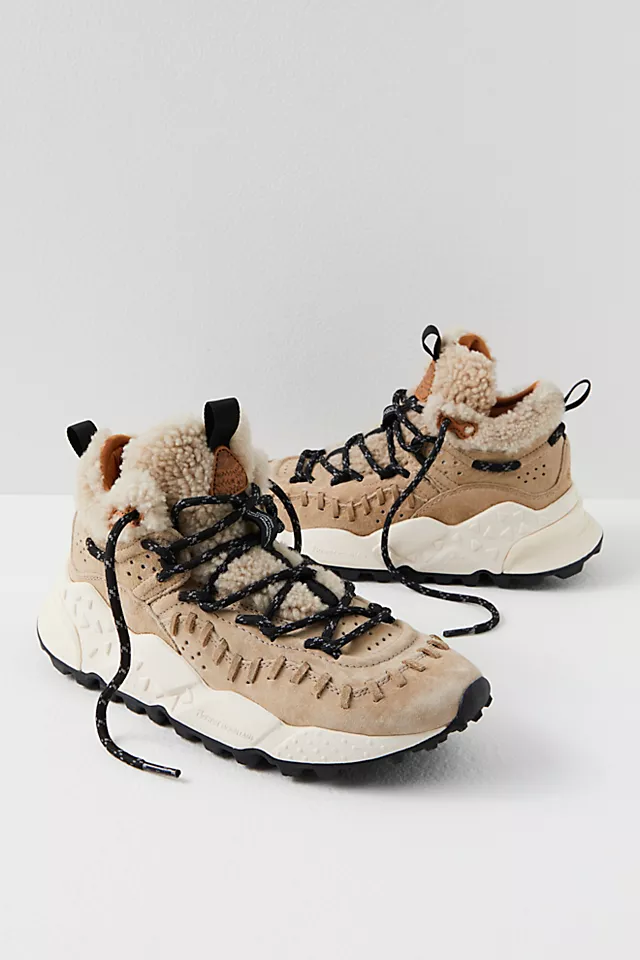 Cody Shearling Sneakers Beige