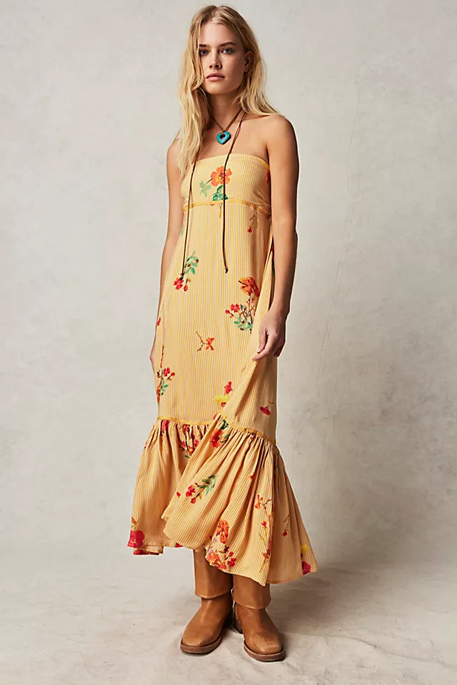 Rosie Posie Midi Dress Sunshine Combo