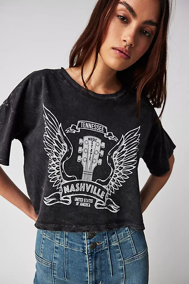 Nashville Crop Tee Black