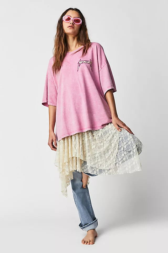 Metallica US Tour 1985 One Size Tee Lilac Bloom Acid