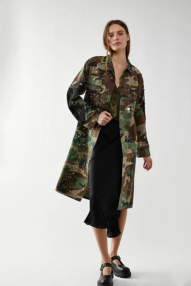 At Ease Camo Trench Green