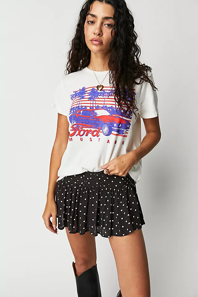 Ford Mustang Palm Trees Tee Vintage White