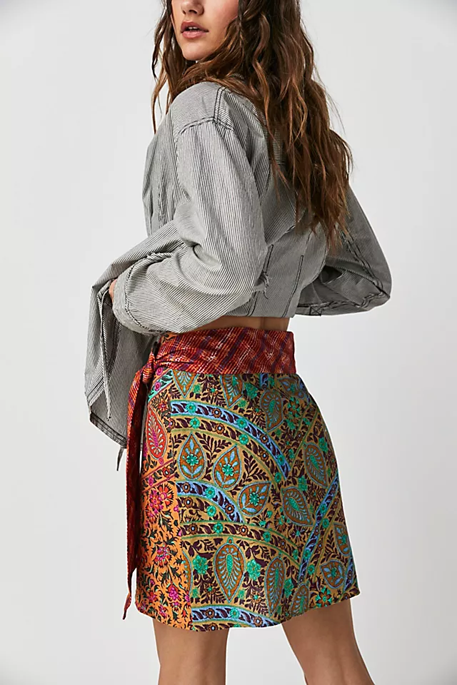 BOTEH Es Canar Wrap Mini Skirt Multi