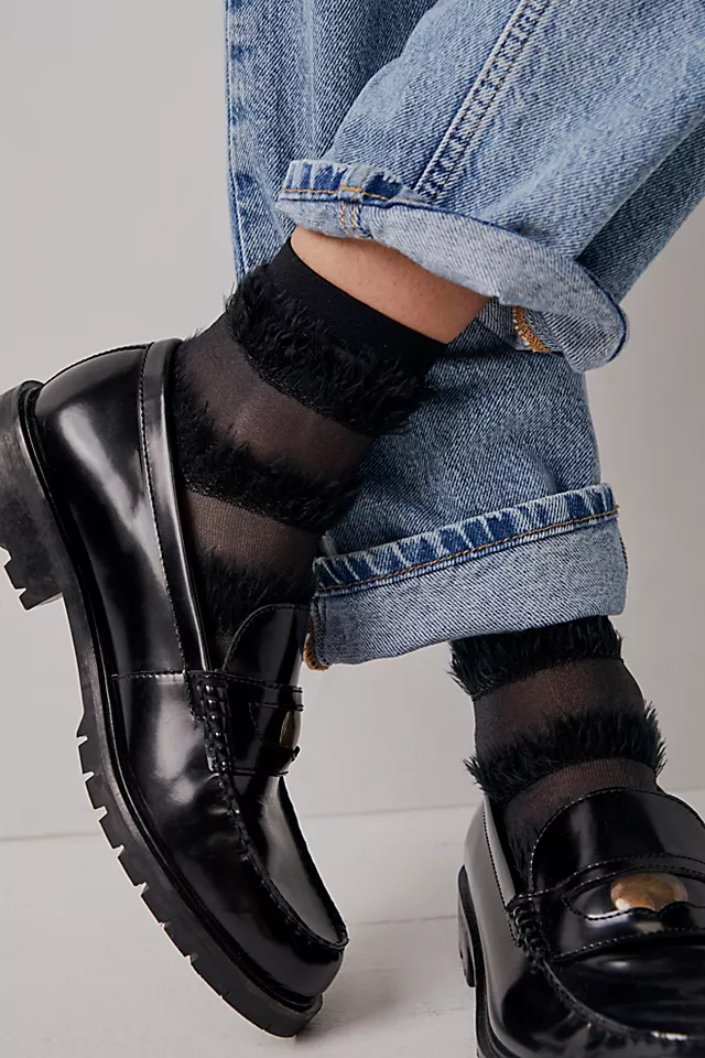 Josephine Sheer Short Crew Socks Black