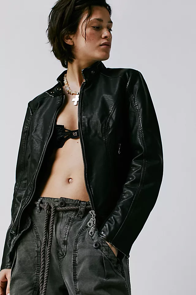 Max Vegan Moto Jacket Black