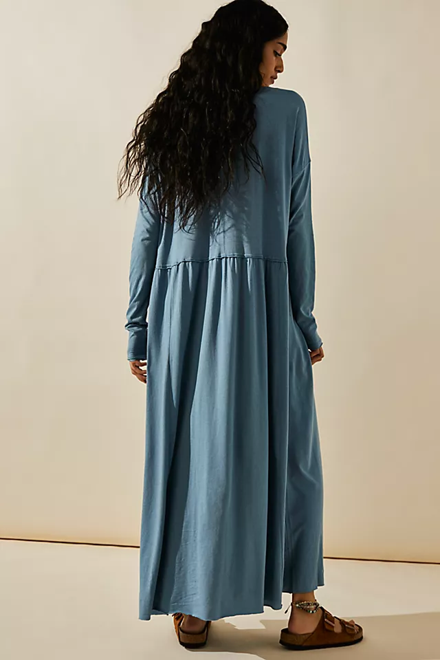 Anytime Cotton Midi Blue Wave