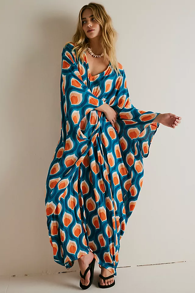 Groovy Baby Maxi Kaftan Peacock
