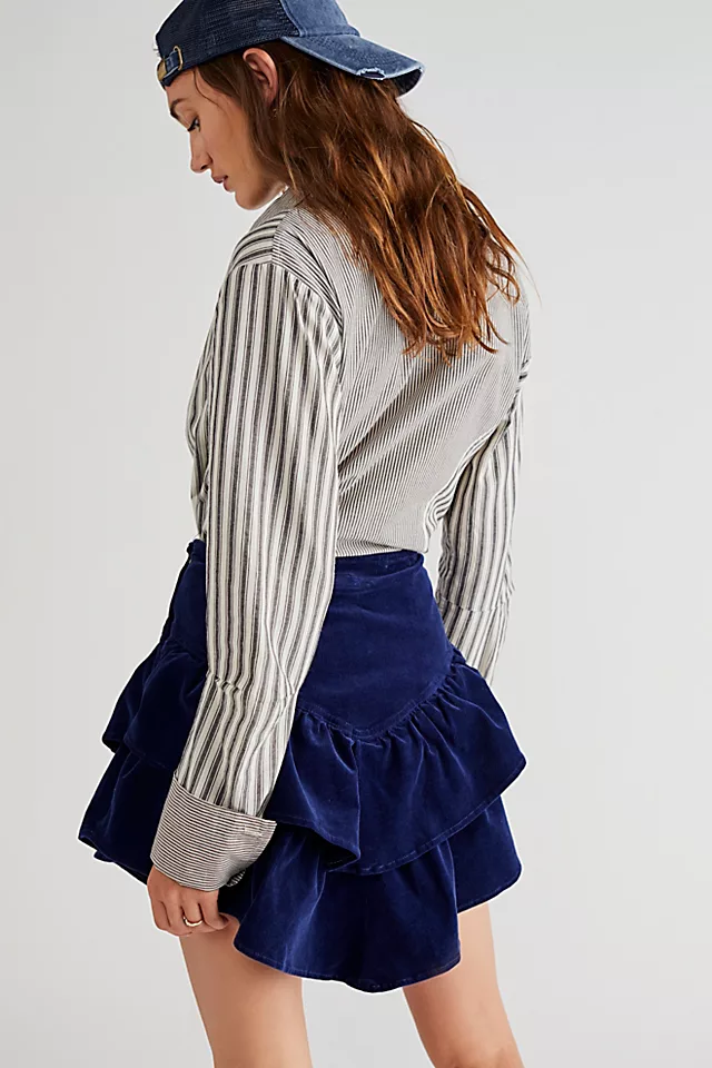 MOTHER Ruffle Mini Skirt Blueprint