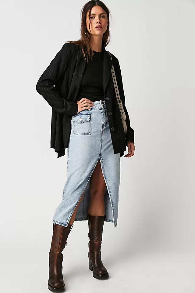 Madison Midi Skirt Light Blue