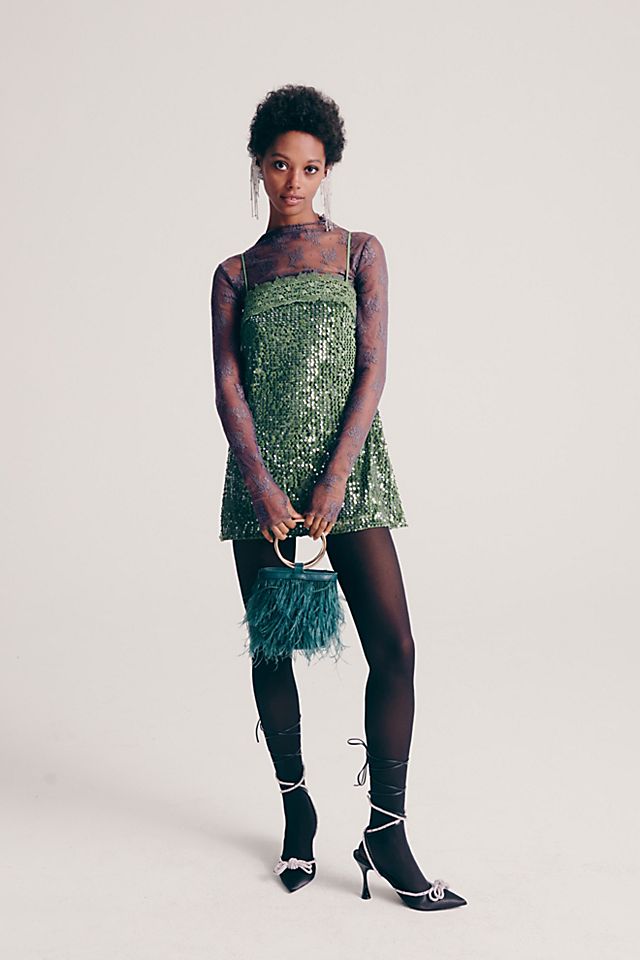 That Girl Sequin Slip Verde