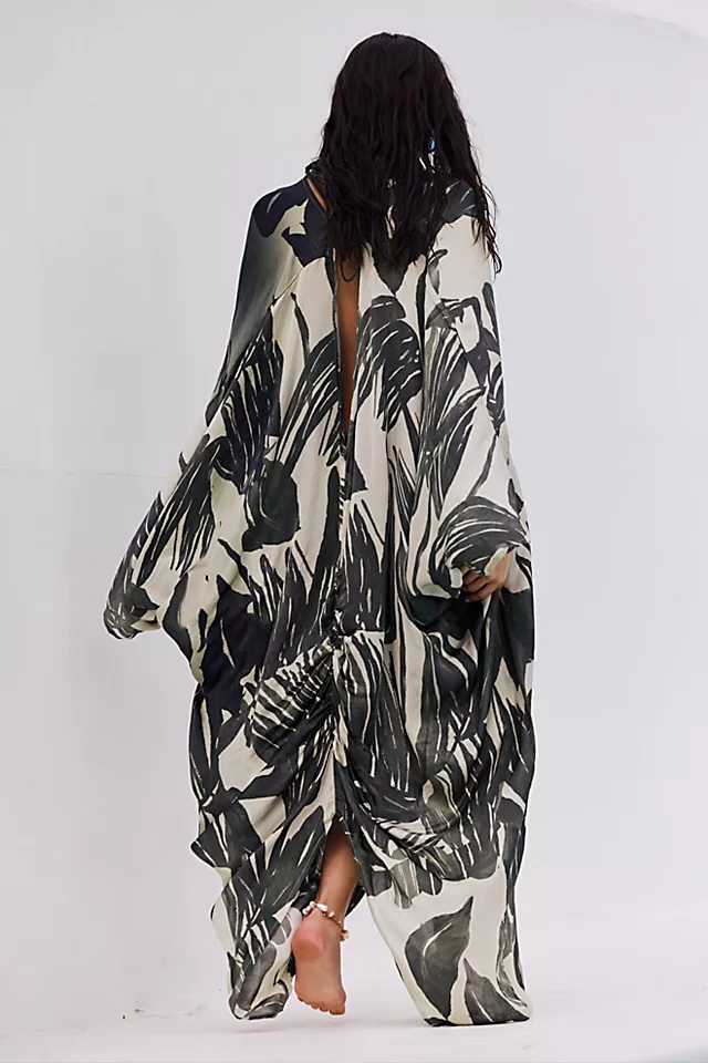 Palm Shadow Maxi Kaftan Jungle Combo