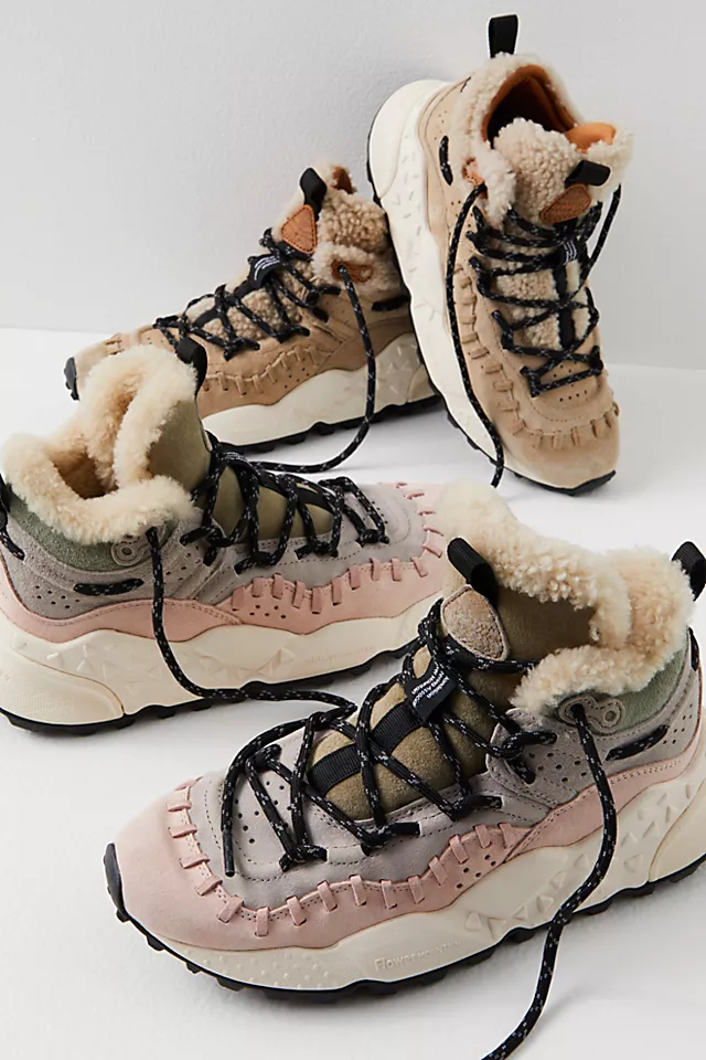 Everest Shearling Sneakers Pink / Military