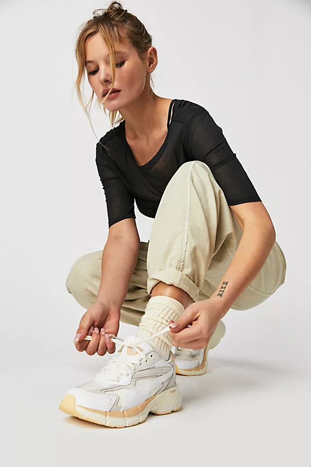 Teveris Nitro Thrifted Sneakers Warm White