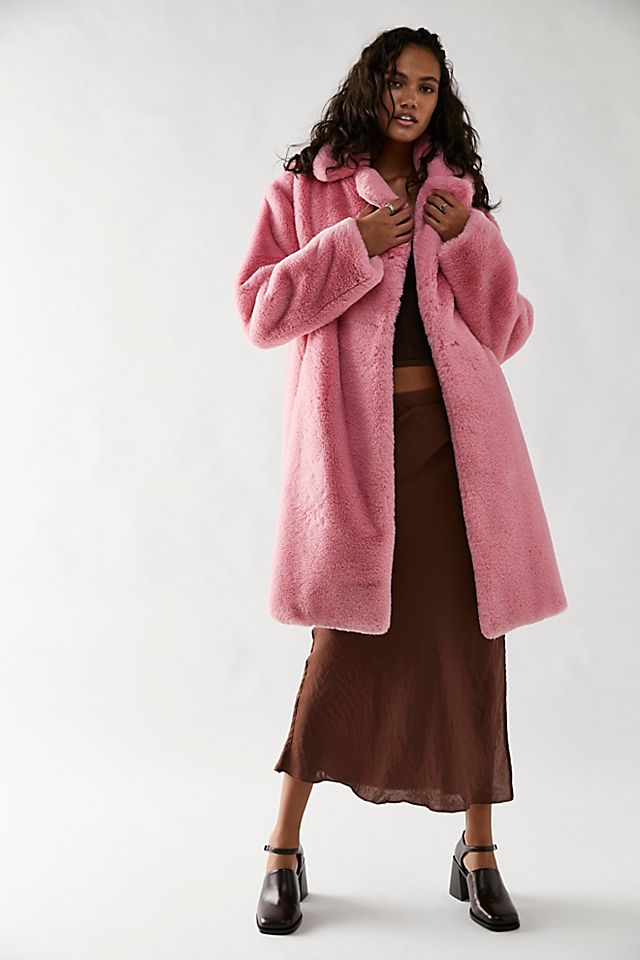 APPARIS Imani Fur Coat Lolly Pink