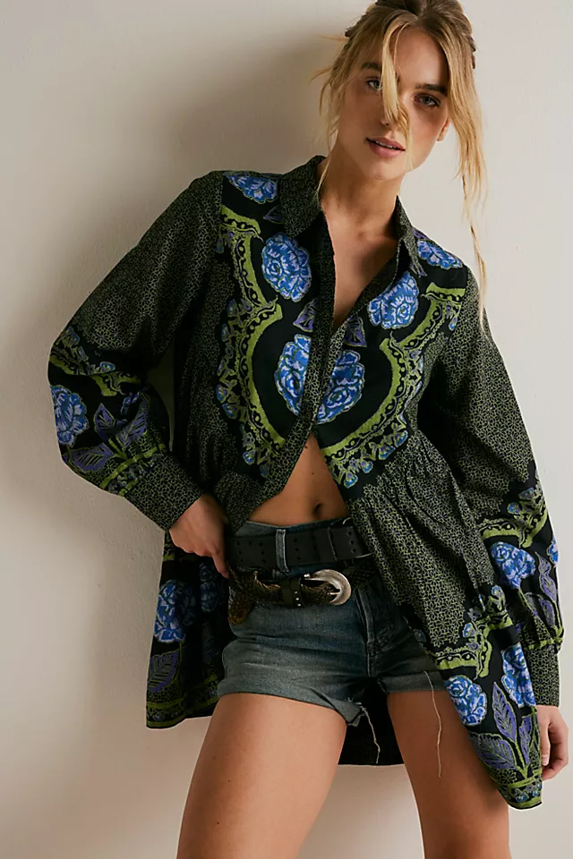 Smell The Roses Mini Dress Inky Combo