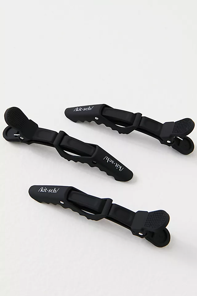 No Slip Grip Crocodile Clip Set Black