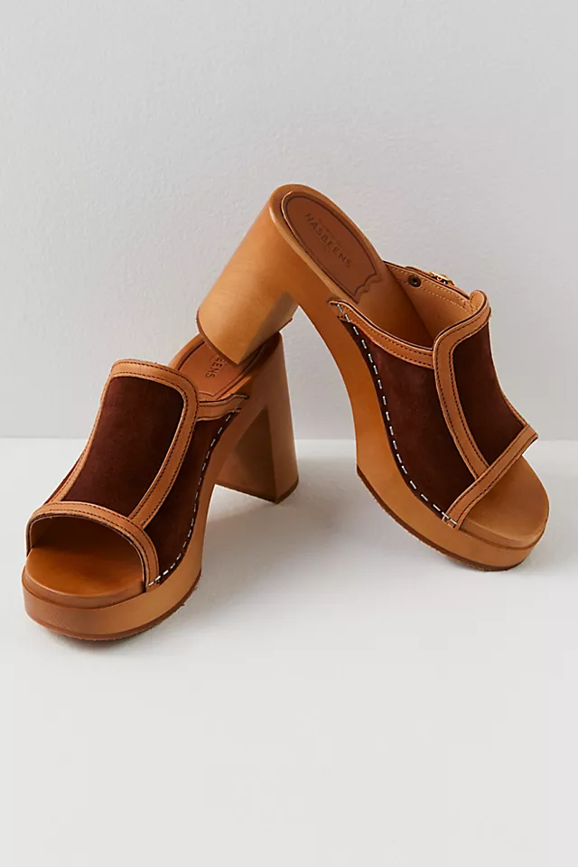Sophisticated Slip In Clogs Cognac