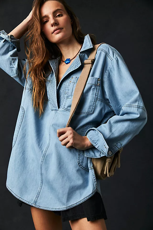 Peyton Denim Pullover Light Indigo