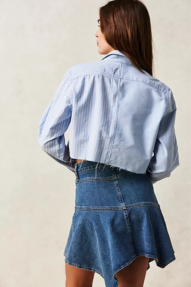 Mixed Up Stripe Shirt Blue Combo