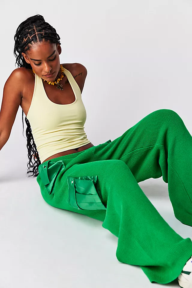 SER.O.YA Poe Knit Cargo Pants Kelly Green