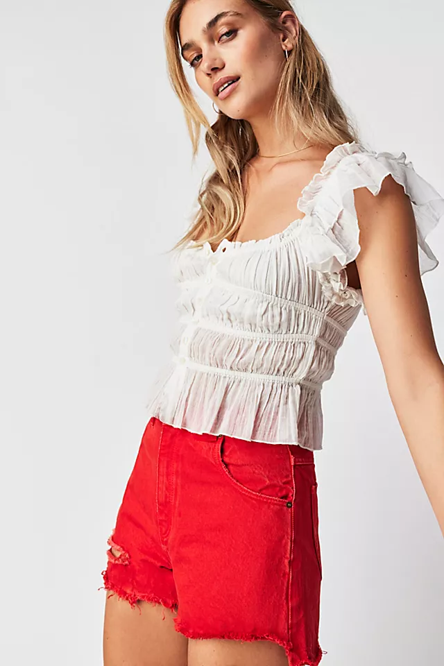 Dusters Cut Off Shorts Red