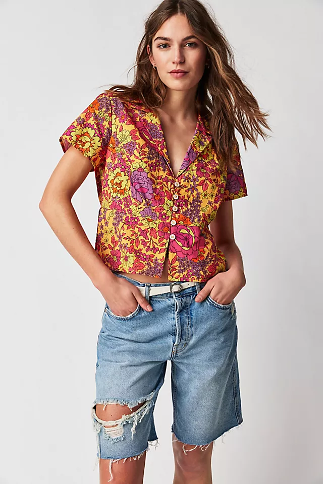 Shrunken Vacation Shirt Yellow Combo