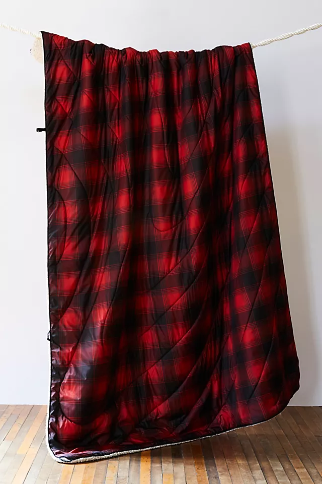 RUMPL Printed Sherpa Puffy Blanket Ombre Plaid