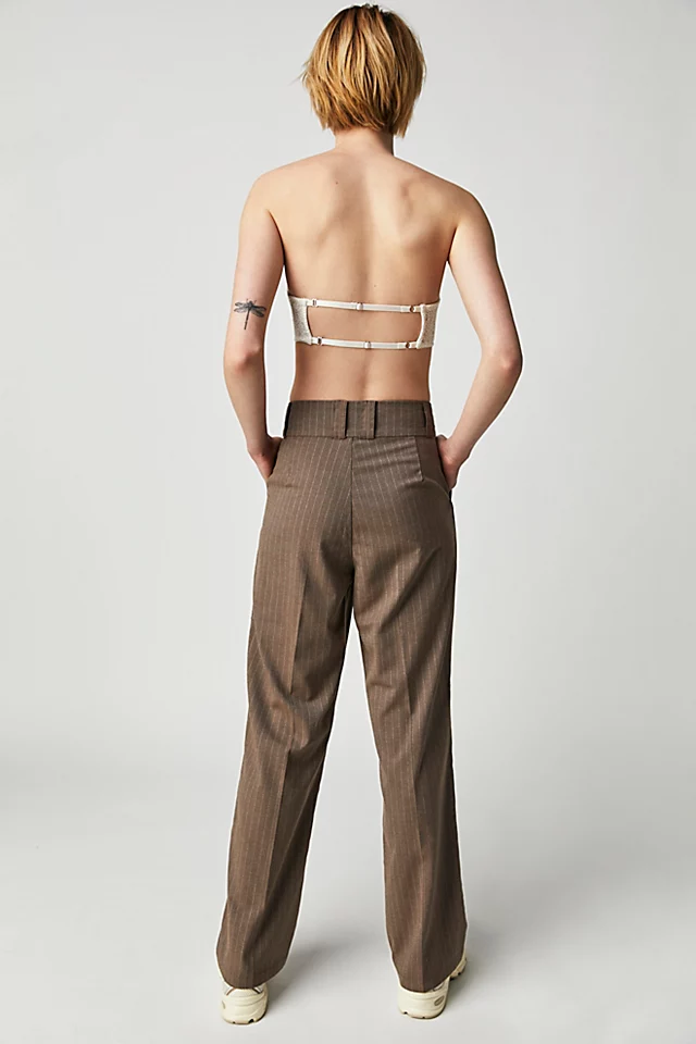 THRILLS Danny Pinstripe Pants Taupe