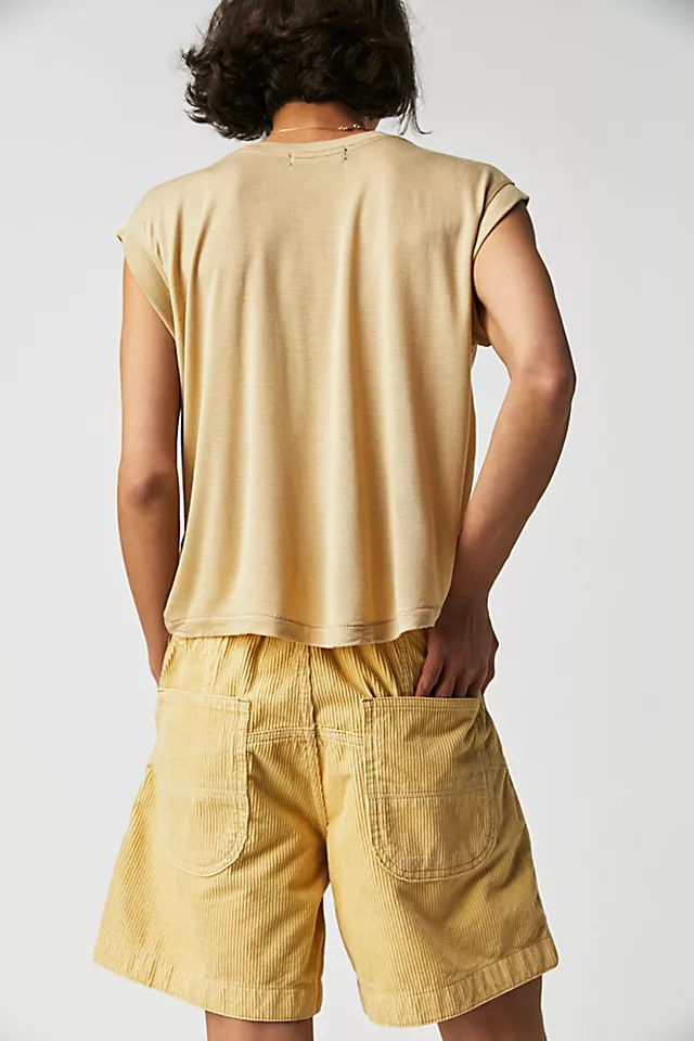 Second Chances Cord Shorts Rattan