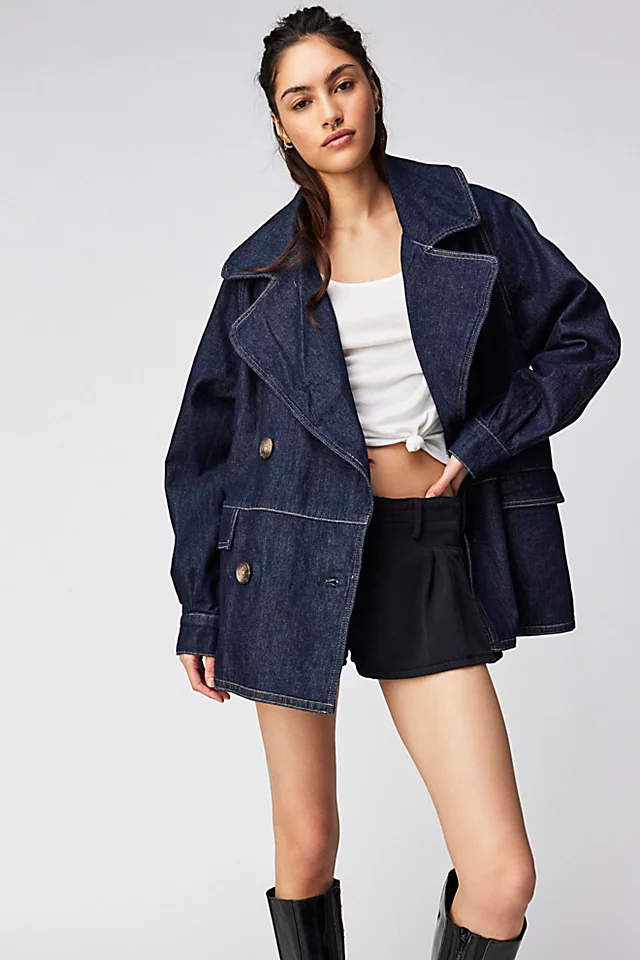 Denim Car Coat Rinse Wash